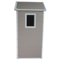 Petit abri de jardin en résine beige 1,34m² + kit de fondation - JOBU