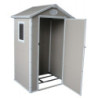 Petit abri de jardin en résine beige 1,34m² + kit de fondation - JOBU