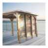 Pool house en bois thermo traité 12,31m² BLUETERM, 1 paroi avec ventelles mobiles - HABRITA