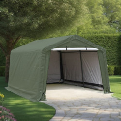 Abri de jardin en toile renforcée verte toit 2 pentes 9,30m² HABRITA