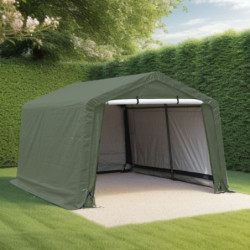 Abri de jardin en toile renforcée verte toit 2 pentes 9,30m² HABRITA