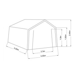 Abri de jardin en toile renforcée verte toit 2 pentes 9,30m² HABRITA