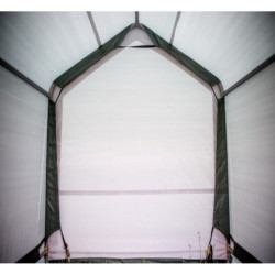 Abri de jardin en toile renforcée verte toit 2 pentes 9,30m² HABRITA