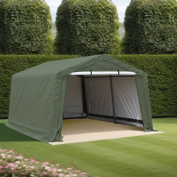 Abri de jardin en toile renforcée verte toit 2 pentes 13,30m² HABRITA