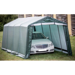 Abri de jardin en toile renforcée verte toit 2 pentes 18,60m² HABRITA