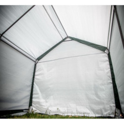 Abri de jardin en toile renforcée verte toit 2 pentes 18,60m² HABRITA