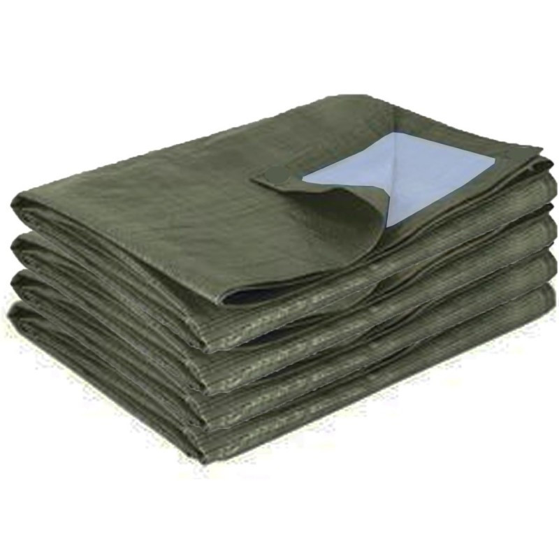 Bâche de protection bicolore vert foncé 195g/m² pour abri en toile 18,60m² HABRITA