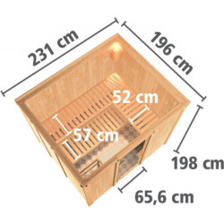 Sauna traditionnel modulable GOBIN 3 à 4 places 68mm KARIBU