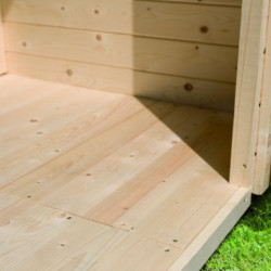 Sauna d'extérieur en bois SKROLLAN 2 anthracite 38mm 4 à 6 places avec porte moderne et vestibule - KARIBU