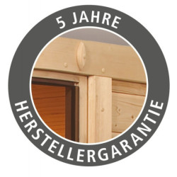Sauna d'extérieur en bois SKROLLAN 2 anthracite 38mm 4 à 6 places avec porte moderne et vestibule - KARIBU