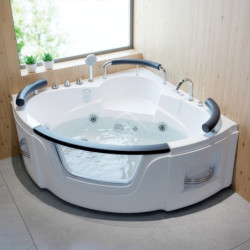 Doccelli Balnéos Acrylique + verre trempé Blanc