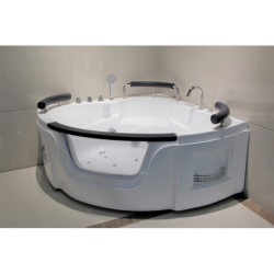 Baignoire balnéo d'angle + robinetterie - 135 x 135 cm - Hilo