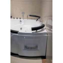 Baignoire balnéo d'angle + robinetterie - 135 x 135 cm - Hilo