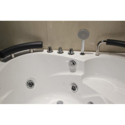 Baignoire balnéo d'angle + robinetterie - 135 x 135 cm - Hilo