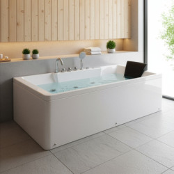 Baignoire balnéo + robinetterie + tablier - 170x80cm - Ceylan - DOCCELLI