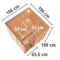 Sauna traditionnel modulable RODIN 5 à 6 places 68mm KARIBU