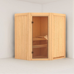 Sauna traditionnel d'angle TAURIN 3 à 4 places 68mm KARIBU