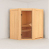 Sauna traditionnel d'angle TAURIN 3 à 4 places 68mm KARIBU
