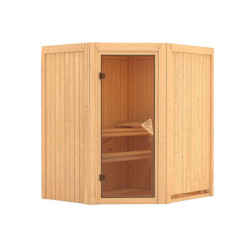 Sauna traditionnel d'angle TAURIN 3 à 4 places 68mm KARIBU