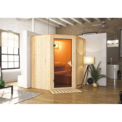 Sauna traditionnel d'angle TAURIN 3 à 4 places 68mm KARIBU