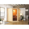 Sauna traditionnel d'angle TAURIN 3 à 4 places 68mm KARIBU