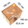Sauna traditionnel BODIN 1 à 2 places 68mm sans couronne - avec porte moderne KARIBU
