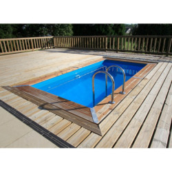 Piscine bois rectangulaire 300x430cm MAJORQUE toute équipée + bâche à bulles UBBINK