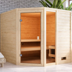 Sauna traditionnel d’angle Tabea Woodfeeling - 2 à 3 places 38mm KARIBU