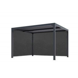 Pergola bioclimatique aluminium anthracite 10,80m² + panneaux moucharabieh - HABRITA