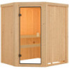 Sauna traditionnel d'angle FAURIN Woodfeeling 2 à 3 places 68mm KARIBU