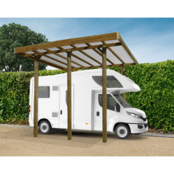 Carport modulable Camping car 3x5x4,22m en bois traité autoclave - SOLID