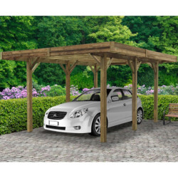 Carport modulable 4x5x2,5m en bois traité autoclave - SOLID