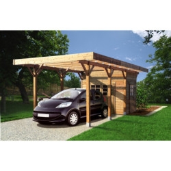 Carport configuré 7x3x2,62m en bois traité autoclave - SOLID