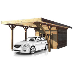 Carport configuré 7x4x2,62m en bois traité autoclave - SOLID
