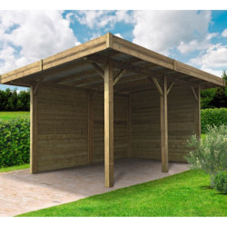 Carport configuré 5x4x2,62m en bois traité autoclave - SOLID 