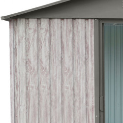 Abri de jardin métal 2,54m² WoodTouch beige  + kit d'ancrage X-METAL