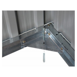 Abri de jardin métal 2,54m² WoodTouch beige  + kit d'ancrage X-METAL