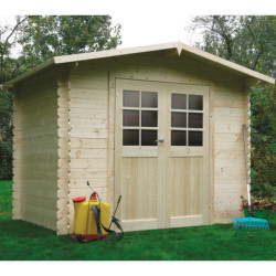 Abri de jardin en bois massif 19mm Dresden porte double 4,91m² SOLID