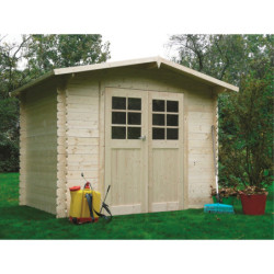 Abri de jardin en bois massif 19mm Dresden porte double 4,91m² SOLID