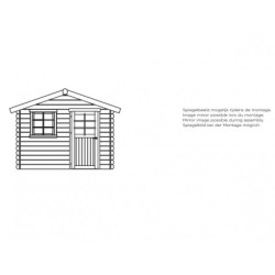 Abri de jardin en bois massif 28mm Saran porte simple 5,9m² SOLID