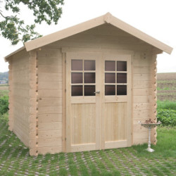 Abri de jardin en bois traité autoclave 28mm Nimes porte double 5,66m² SOLID