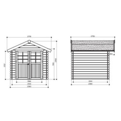 Abri de jardin en bois traité autoclave 28mm Nimes porte double 5,66m² SOLID