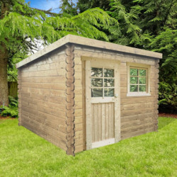 Abri de jardin Nevers 5,66m² en bois traité autoclave 28mm à toit monopente - SOLID