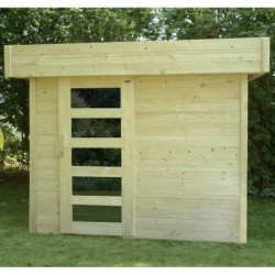 Abri de jardin Bergen 4,99m² en bois massif 28mm avec porte moderne - SOLID