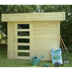 Abri de jardin Bergen 4,99m² en bois massif 28mm avec porte moderne - SOLID