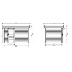 Abri de jardin Oslo 6,22m² en bois massif 28mm avec porte moderne - SOLID