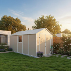 Jôbu Abri de jardin résine Polypropylène Beige 11m²