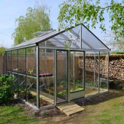 Serre de jardin SUPRA 20,10m² en aluminium naturel et verre trempé 4mm + embase incluse - Lams