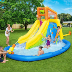 Aire de jeux à air constant avec toboggan, pataugeoire et canon à eau Mont Splashmore - Bestway