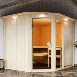 Sauna traditionnel d'angle FIONA 3 - 5 à 6 places 68mm KARIBU